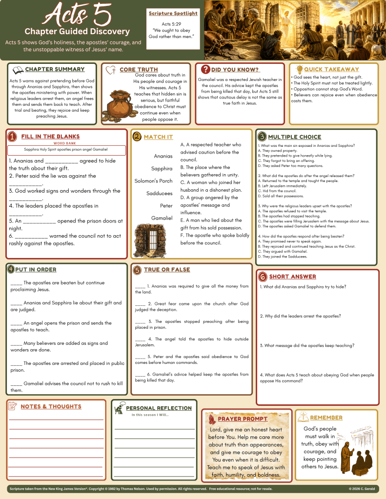 Acts 05 Guided Discovery Chapter&nbsp;Companion