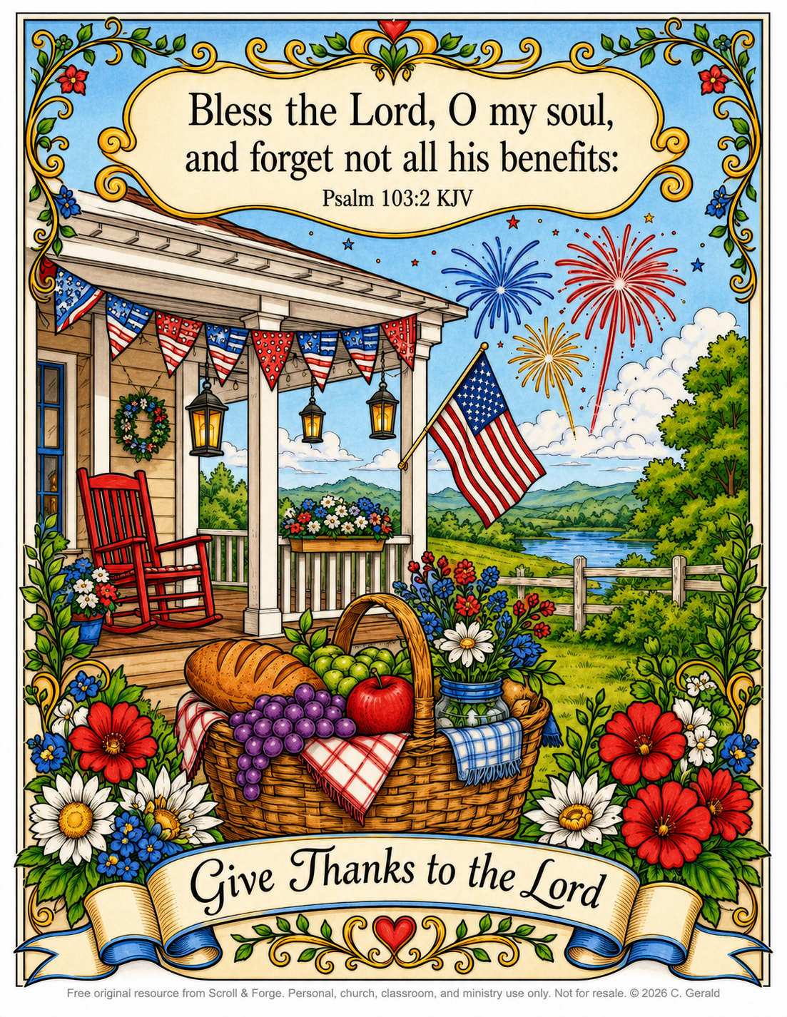 Two Christian Fourth of July Coloring&nbsp;Pages
