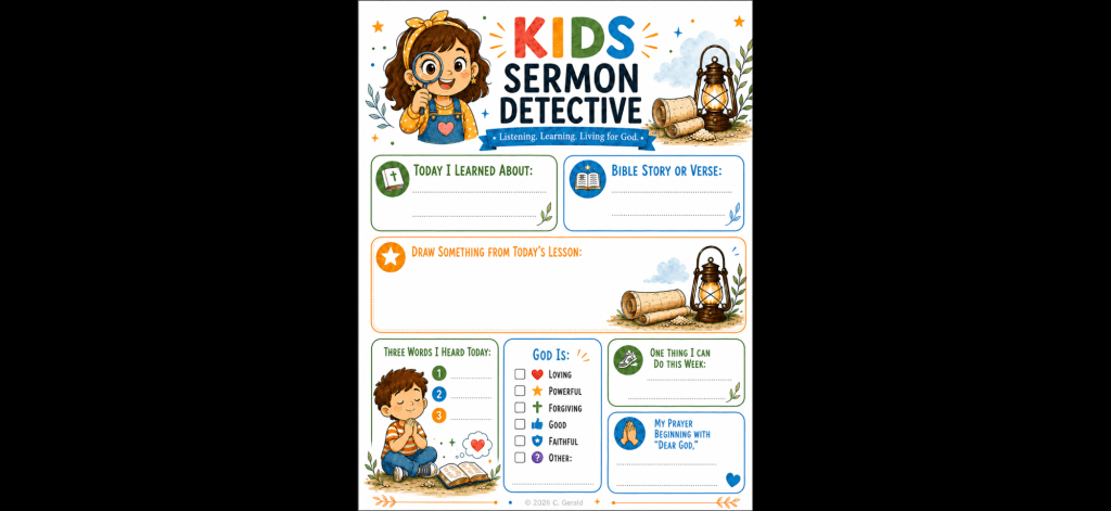 Kids Sermon Detective Printable&nbsp;Template