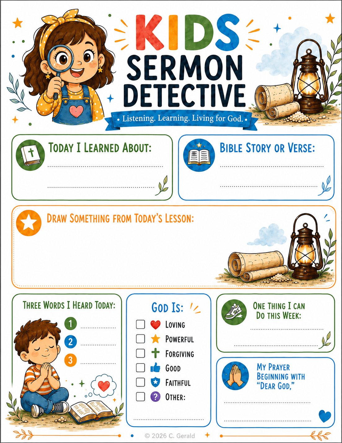 Kids Sermon Detective&nbsp;Template