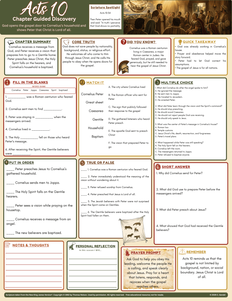 Acts 10 Guided Discovery Chapter&nbsp;Companion